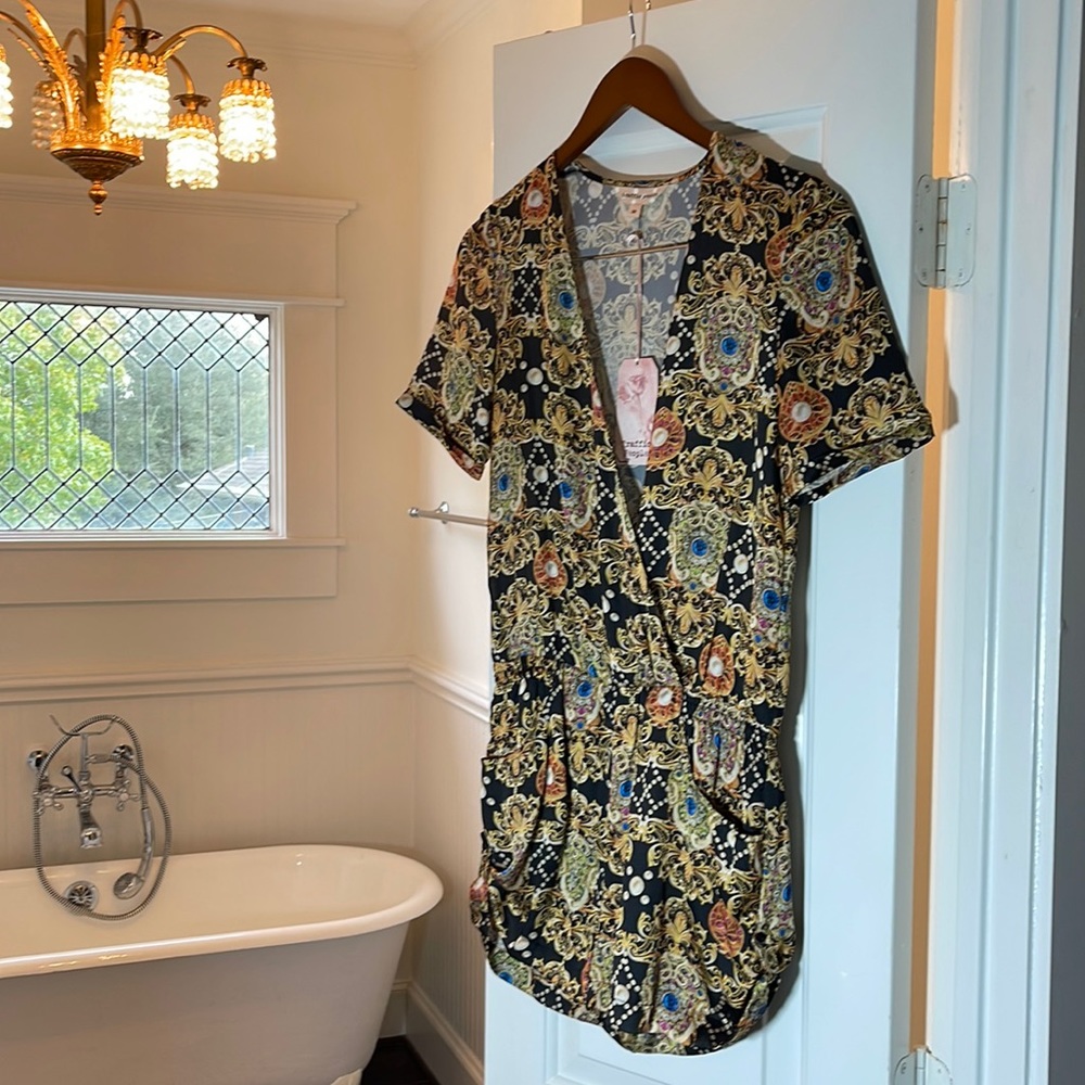 Traffic people romper, size XS, missing snap in the middle